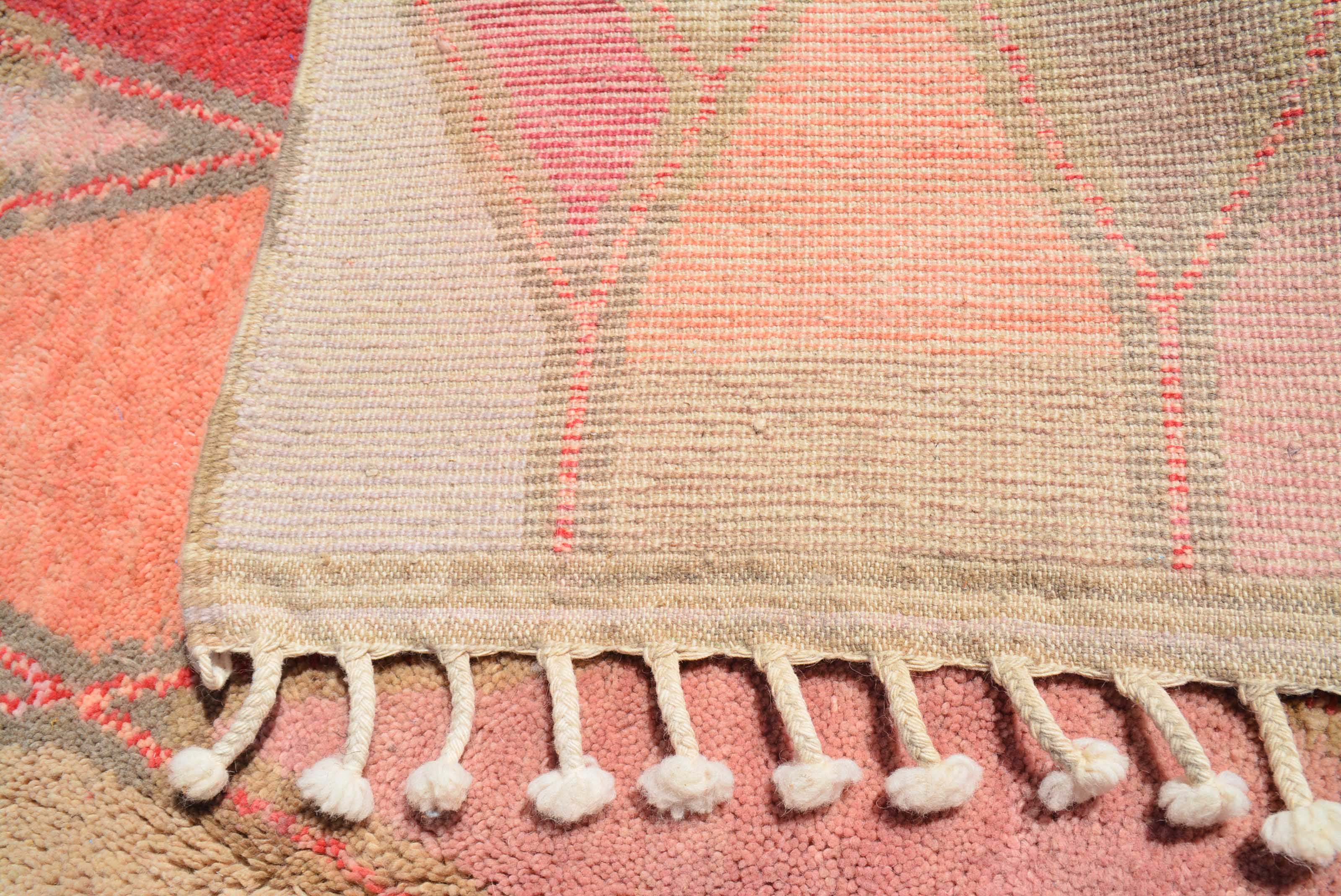 Fusion: Handwoven Moroccan Wool Rug - Red & Pink - Illuminate Collective