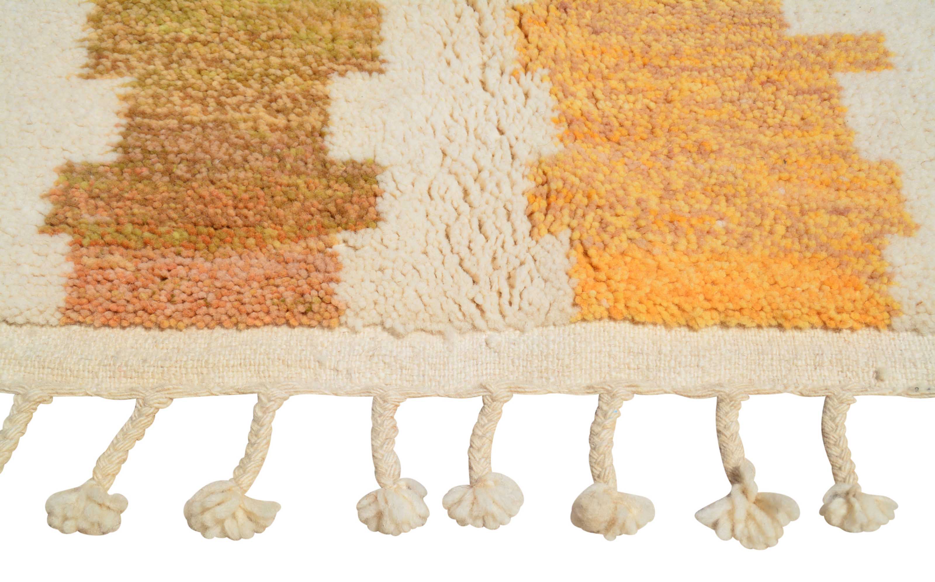 Honeycomb: Handwoven Moroccan Wool Rug - Golden Azilal Design - Illuminate Collective