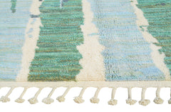 Misty Forest Handmade Moroccan Rug - Elegant Blue and Green Design | Illuminate Collective