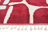 Ruby Flow Handcrafted Moroccan Rug - 8' x 10' | Deep Red Abstract Design